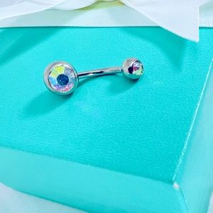 AB Crystal Belly Ring Belly Button Ring Jewelry shimmer Shining 90s aesthetic